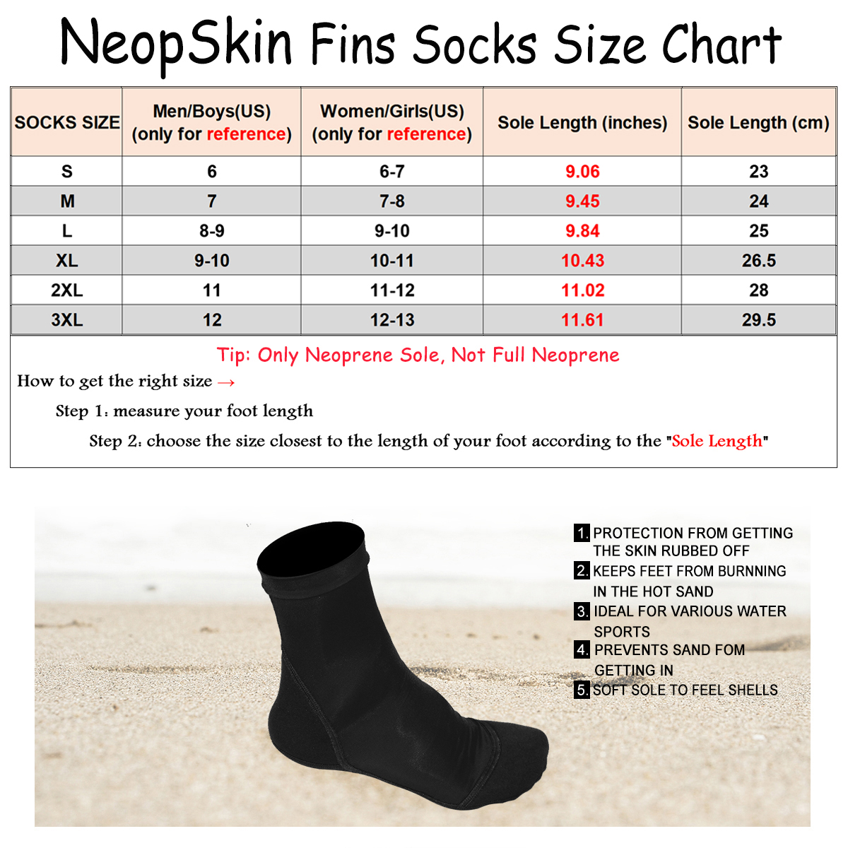 Neoprene Fin Socks for Sand Be - Women'S Shoes Neuropathy review and price