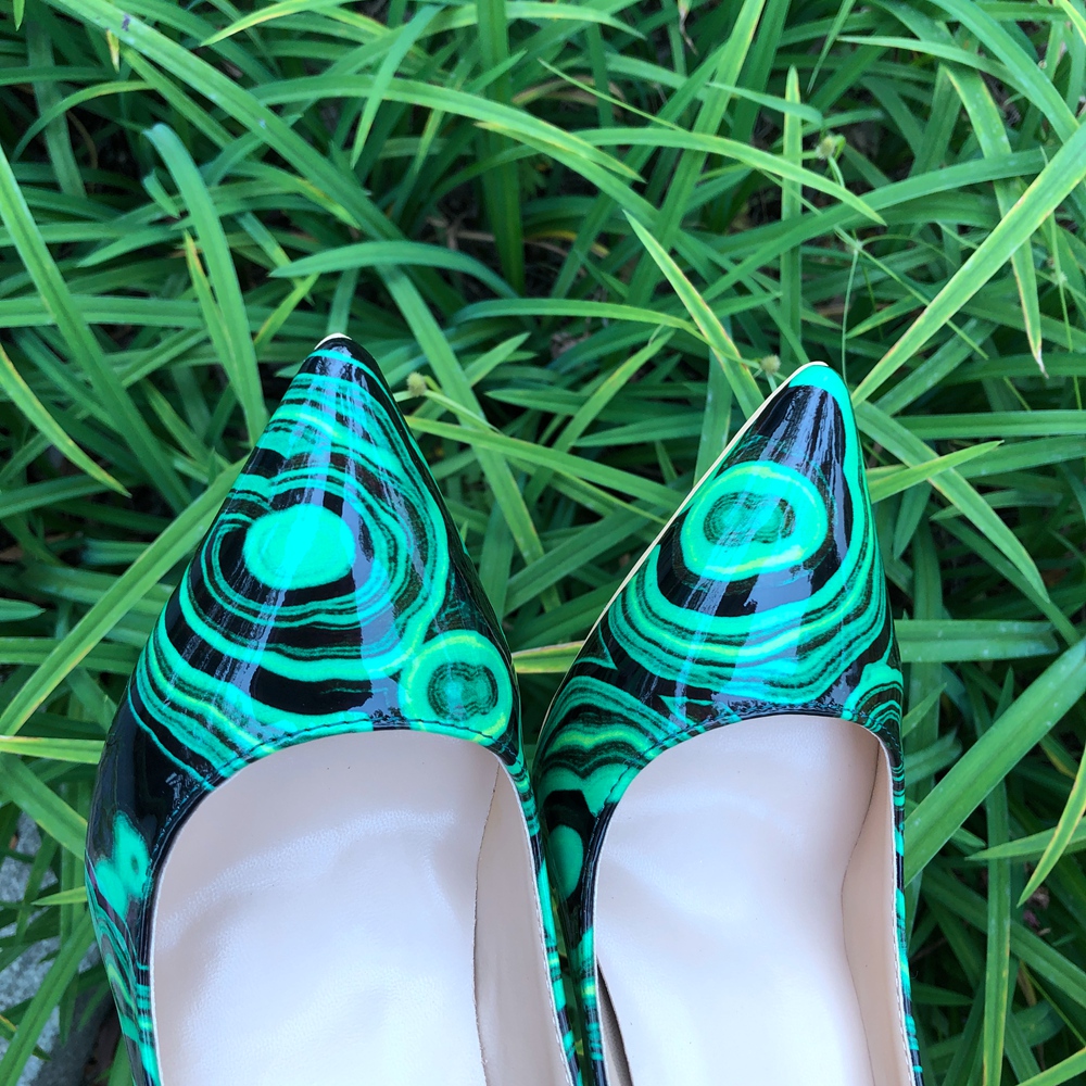 Tikicup Women Green Floral Pri - Patent Leather Pump review and price